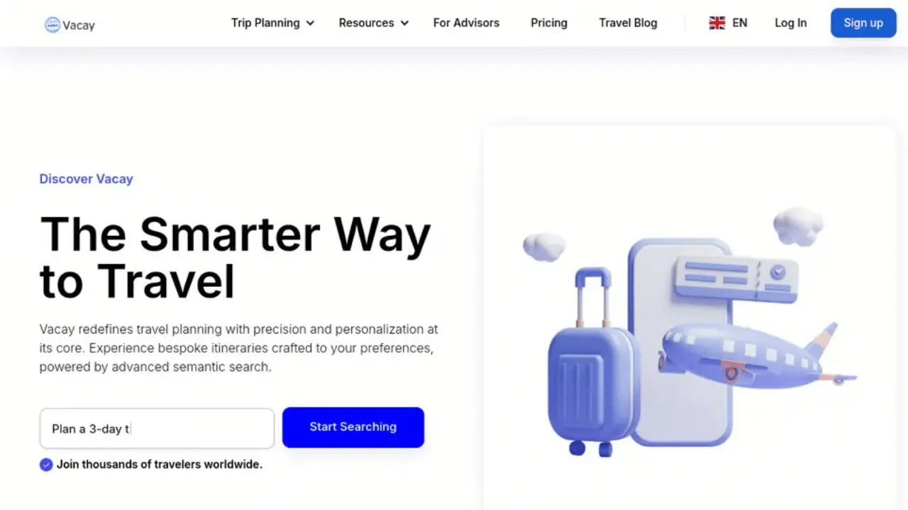 Vacay website screenshot
