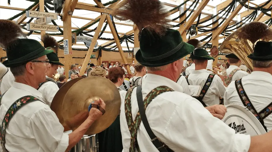 Traditional German music band at Oktoberfest