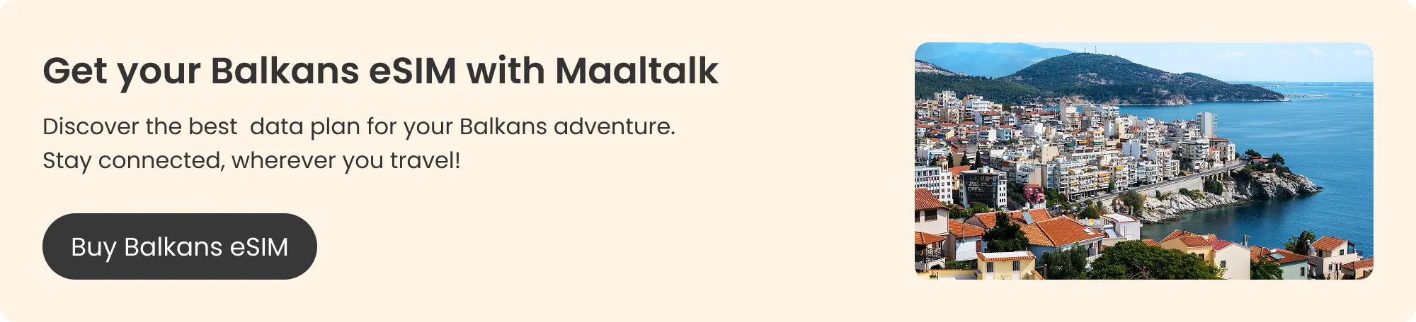 Maaltalk eSIM purchase banner for Balkan eSIM