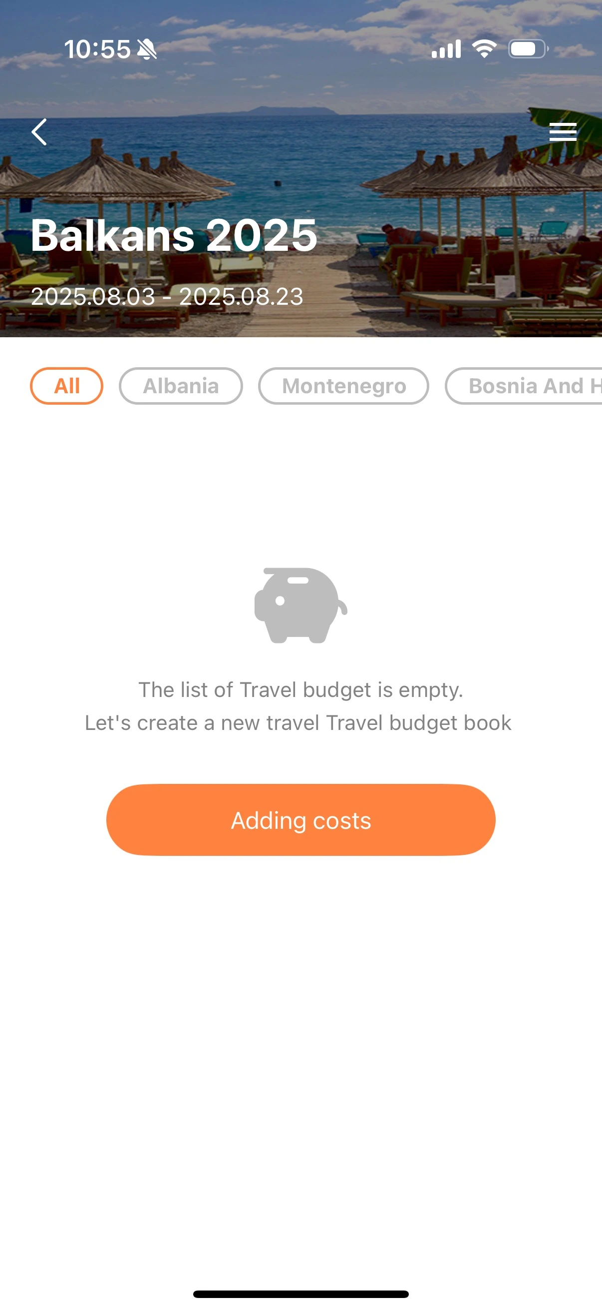 Screenshot of MaaltalkNows Budget Tracker in action in the Balkans