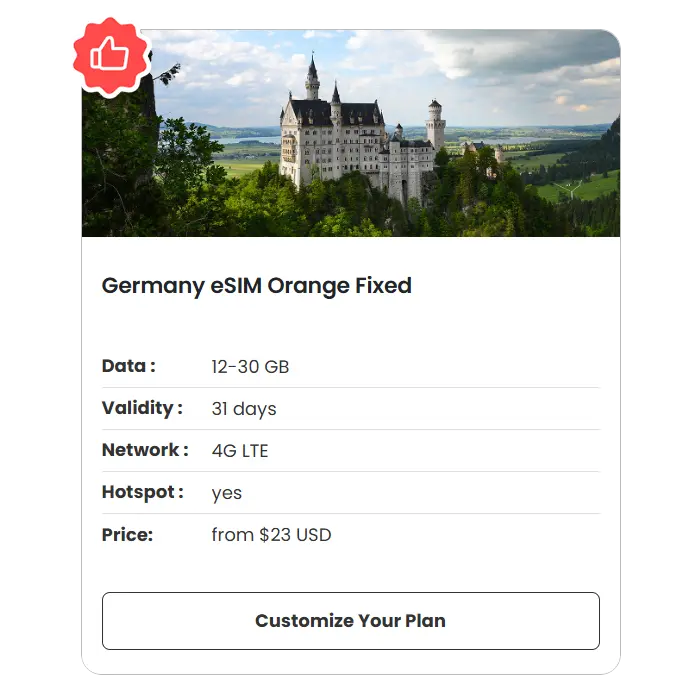Maaltalk Germany eSIM Orange Fixed product image