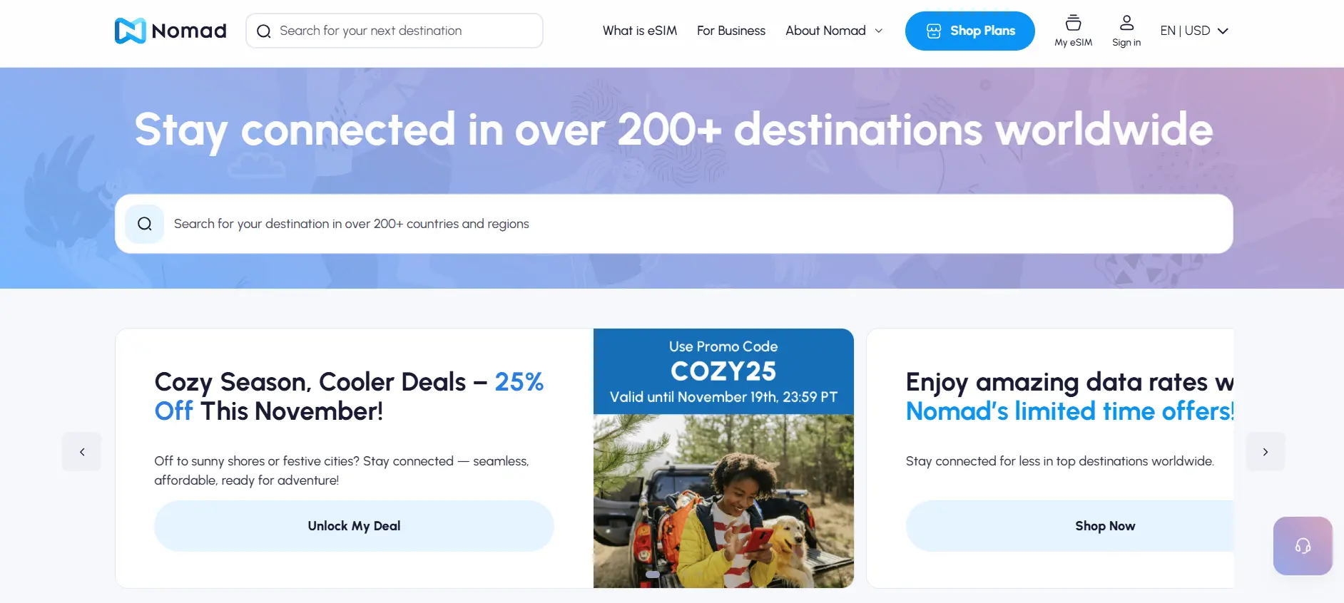 Nomad website screenshot