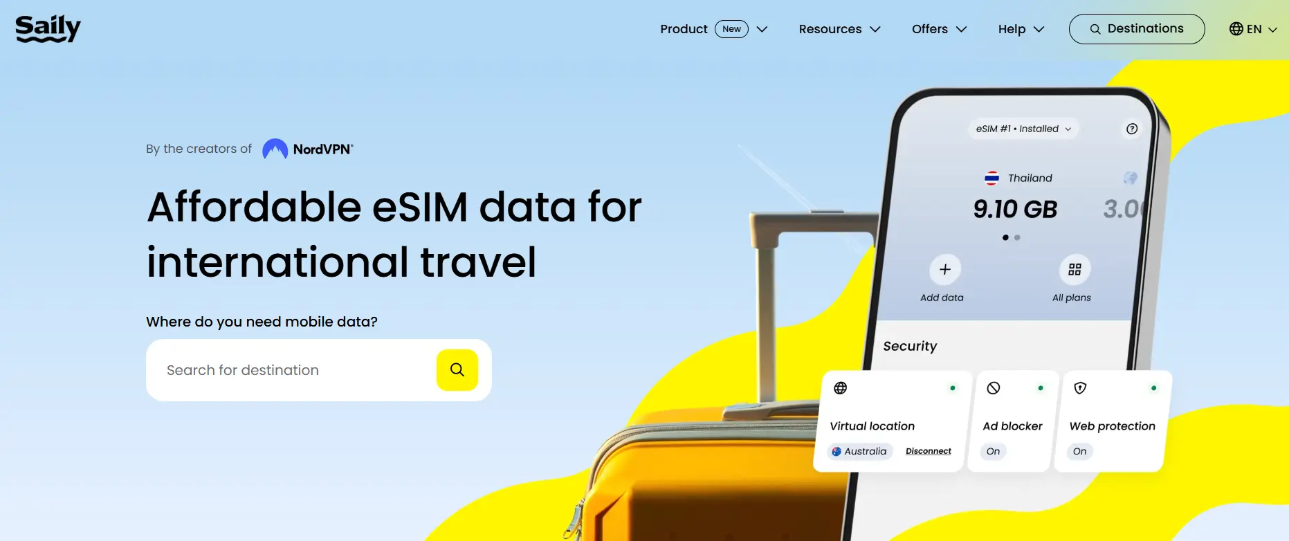 Saily website screenshot