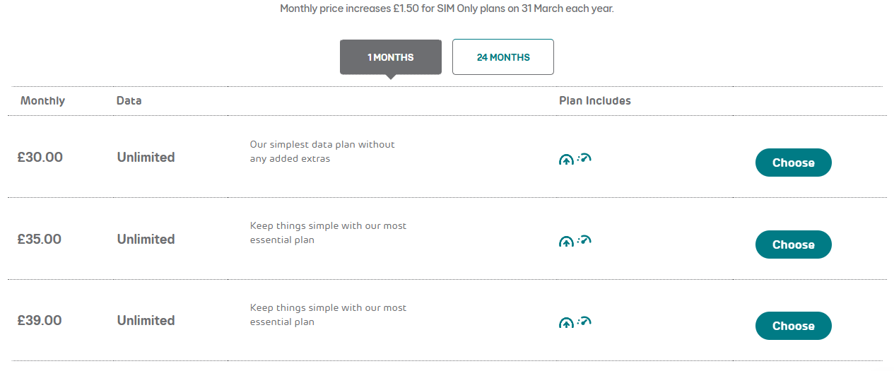 EE UK eSIM options