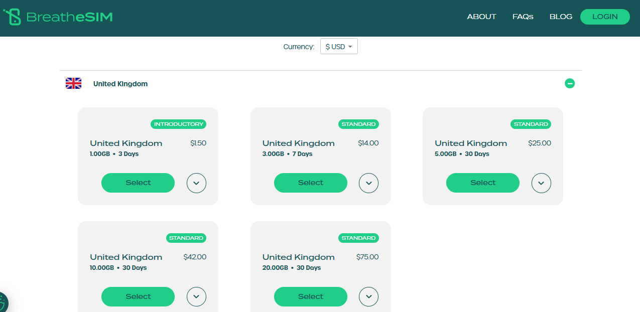 Smartroam UK eSIM options