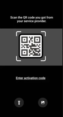 screenshot of scanning QR code on Android