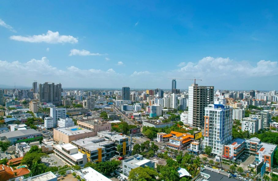 aerial city view in the Dominican Republic