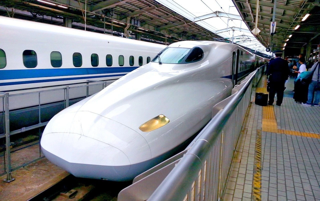 Shinkasen at the train station in Japan