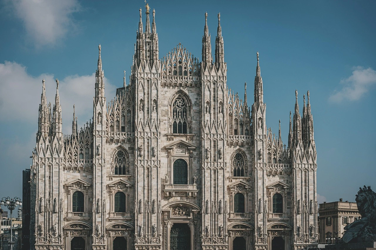 Milan Cathedral in Italy during a sunny day
