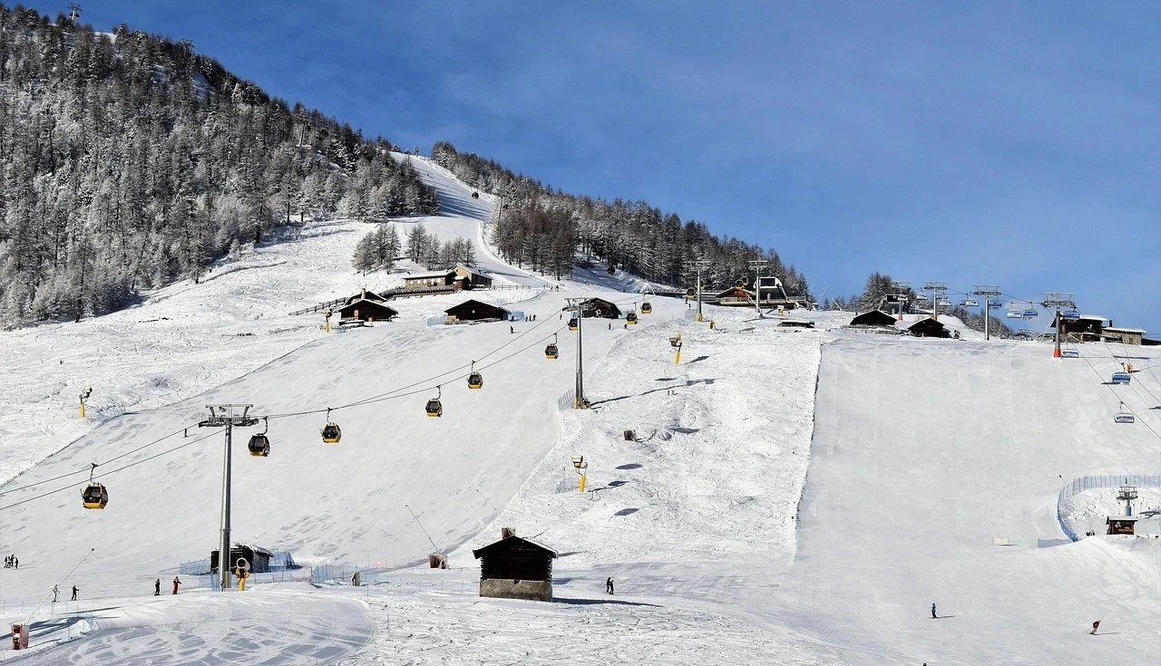 Ski area with a lot of snow in Italy
