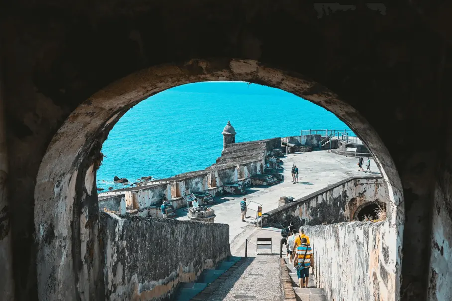 old walls next to the sea in Puerto Rico