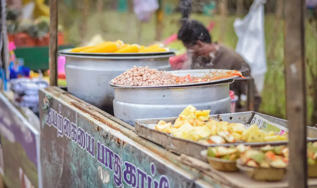 close of up of street food sold in India