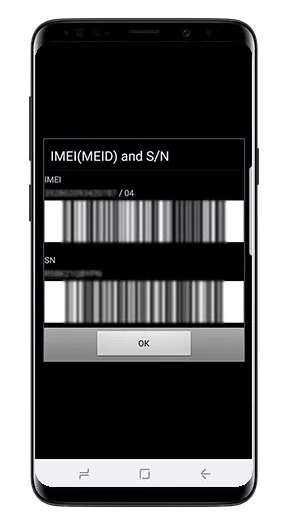 IMEI screenshot on phone