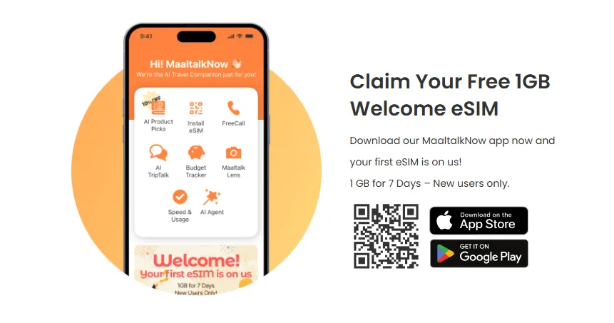MaaltalkNow app free esim promotion image