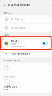 downloaded and activated on your eSIM