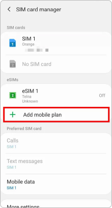 Select Add mobile plan